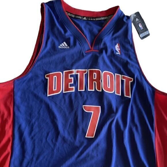 Adidas, NBA Other - DETROIT PISTONS Adidas BRANDON KNIGHT #7 Blue Jersey NBA Men’s Sz 2XL SIGNED NWT